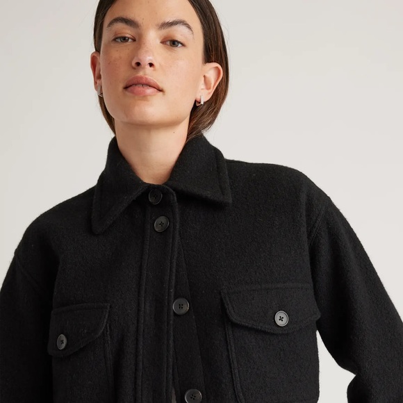 Quince NWT Merino Wool Shirt Jacket Black Multiple Sizes - Picture 5 of 16
